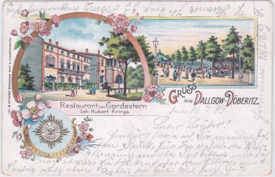 14624 Dallgow-Döberitz, Farblitho, Restaurant Gardestern, ca. 1895 