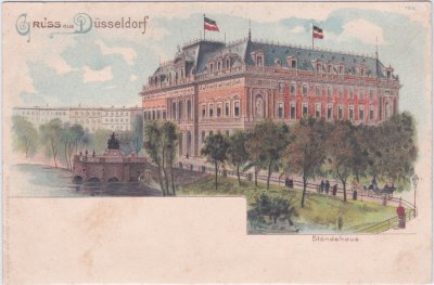 40217 Düsseldorf, Ständehaus, Farblitho, ca. 1900 
