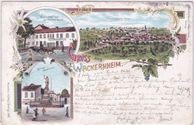 55263 Wackernheim, Gastwirtschaft, Farblitho, ca. 1900