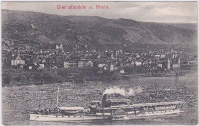 56112 Lahnstein-Oberlahnstein am Rhein, Dampfschiff, ca. 1905