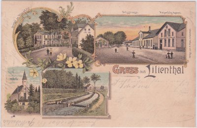 28865 Lilienthal, u.a. Postamt, Farblitho, ca. 1895 