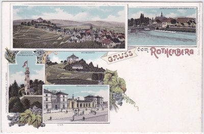  70327 Stuttgart-Untertürkheim, Rothenberg, Farblitho, ca. 1900 
