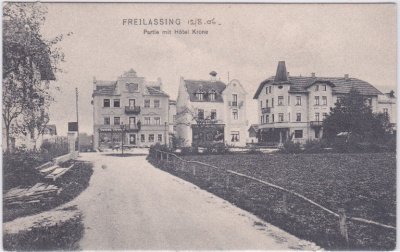 83395 Freilassing, Hotel Krone, ca. 1910 