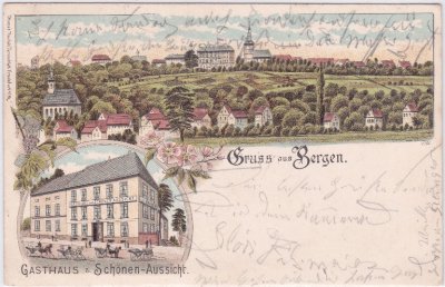 60388 Bergen-Enkheim (Frankfurt am Main), Farblitho, ca. 1905