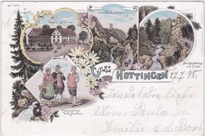 79736 Hottingen (Rickenbach), Gasthof zur Sonne, Farblitho, ca. 1895