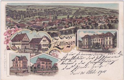 74219 Züttlingen (Möckmühl), Farblitho, ca. 1900 