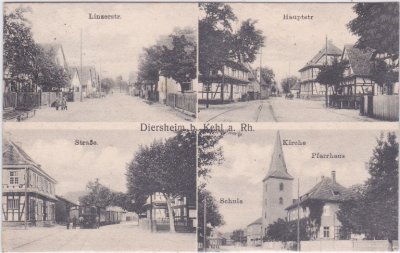 77866 Rheinau-Diersheim, u.a. Linzerstraße, ca. 1910