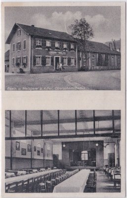 77855 Achern-Oberachern (Baden), Gasthof zum Adler, ca. 1935 
