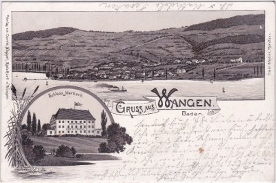 78337 Wangen in Baden (Öhningen), Schloss Marbach, Litho, ca. 1895 