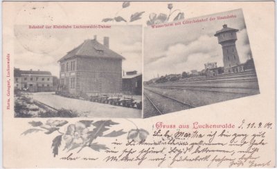 14943 Luckenwalde, Bahnhof der Kleinbahn, ca. 1900 