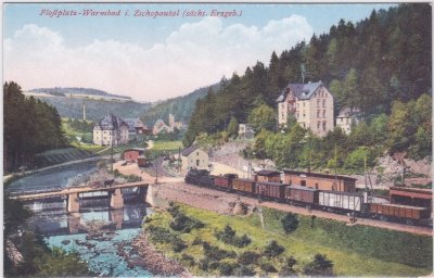 09429 Floßplatz im Erzgebirge (Wolkenstein), Bahnhof, ca. 1915 