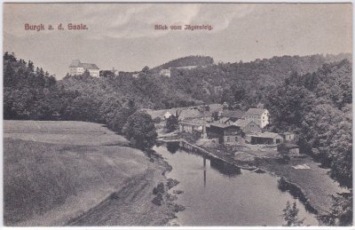 07907 Burgk an der Saale, Blick vom Jägersteig, ca. 1915 