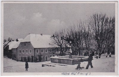 92685 Floß (Oberpfalz), Straßenansicht, Winter, ca. 1940 