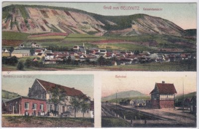 07751 Beutnitz (Golmsdorf), u.a. Bahnhof, ca. 1910 