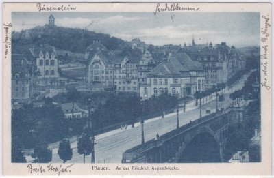 08523 Plauen im Vogtland, Friedrich-August-Brücke, ca. 1915 