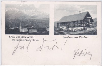 Sibratsgfäll im Bregenzerwald, Gasthaus zum Hirschen, ca. 1900