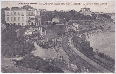 Mont`Estoril (Lissabon-Estoril), Arredores de Lisboa, Bahnhof, ca. 1905 