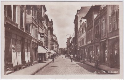 76829 Landau/Pfalz, Marktstraße, ca. 1930 