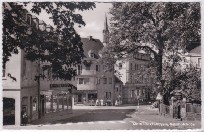 95213 Münchberg in Bayern, Bahnhofstraße, ca. 1960 