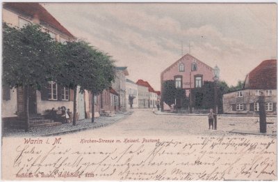 19417 Warin in Mecklenburg, Kirchenstrasse, ca. 1900 