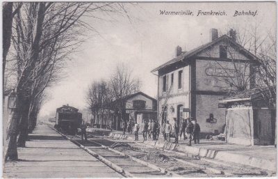 Warmeriville (Marne), Gare, Bahnhof, ca. 1915 