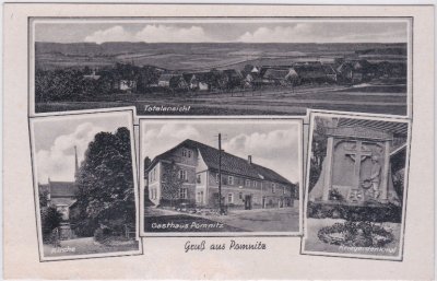 06628 Pomnitz (Möllern), u.a. Gasthaus, ca. 1940 