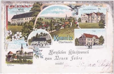 02748 Kemnitz/Oberlausitz (Bernstadt an der Eigen), Litho, ca. 1900 