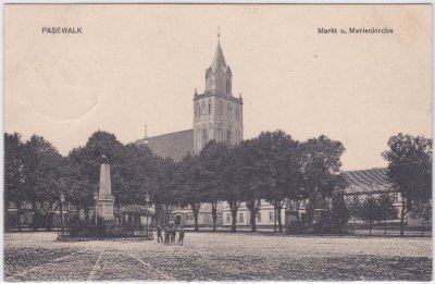 17309 Pasewalk, Markt und Marienkirche, ca. 1910 