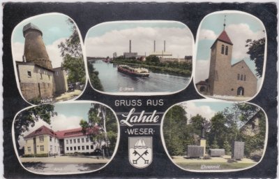 32469 Lahde/Weser (Petershagen), u.a. Elektrizitäts-Werk, ca. 1965 