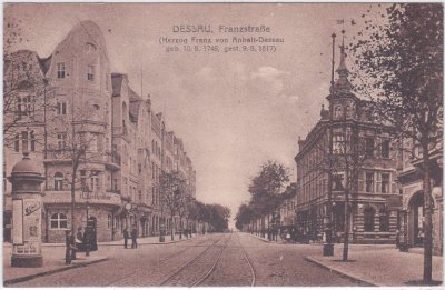 06842 Dessau (Dessau-Roßlau), Franzstraße, ca. 1920 