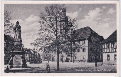 07607 Eisenberg in Thüringen, Markt, ca. 1955 