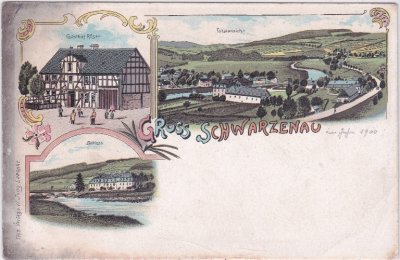 57319 Schwarzenau (Bad Berleburg), Farblitho, ca. 1900 