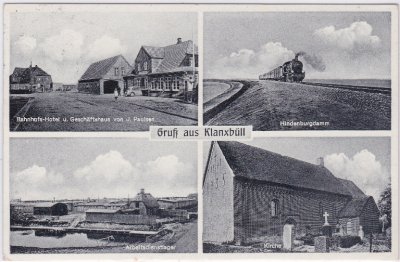 25924 Klanxbüll, u.a. Bahnhof, Lager, ca. 1940 