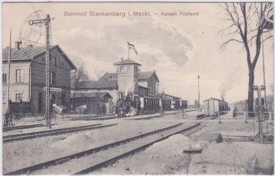 19412 Blankenberg in Mecklenburg, Bahnhof, Eisenbahn, ca. 1915 