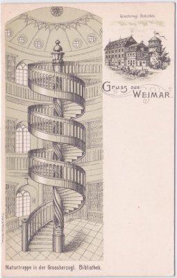 99423 Weimar, Großherzogliche Bibliothek, Litho, ca. 1905 
