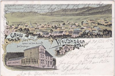 38685 Wolfshagen im Harz (Langelsheim), Farblitho, ca. 1895 