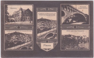 08523 Plauen im Vogtland, u.a. Sparkasse, ca. 1915 