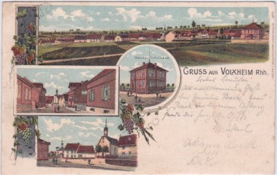 55546 Volxheim bei Bad Kreuznach, Farblitho, ca. 1900 