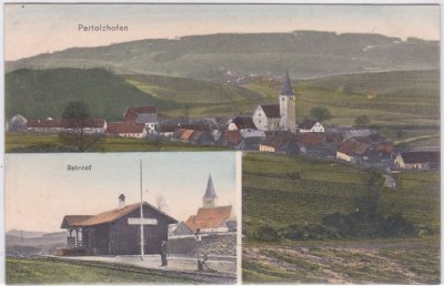 92545 Niedermurach-Pertolzhofen, u.a. Bahnhof, ca. 1910 