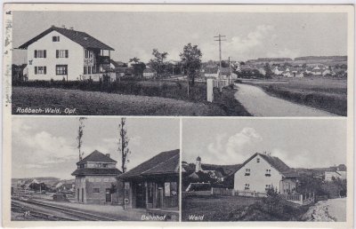 93192 Roßbach (Wald/Oberpfalz), u.a. Bahnhof, ca. 1935 