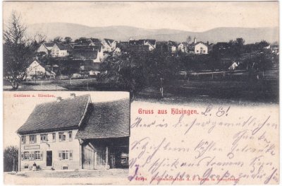 79585 Hüsingen (Steinen/Baden), Gasthaus Hirschen, ca. 1905 