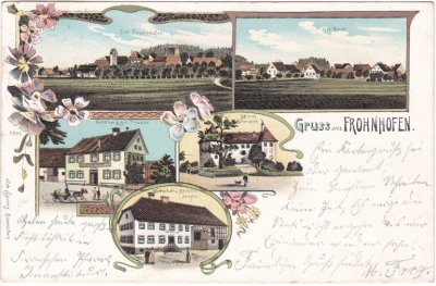 88273 Fronhofen (Fronreute), u.a. Ort Reute, Farblitho, ca. 1900 