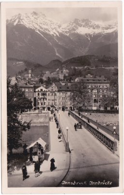 Innsbruck, Brückenansicht, Innstraße, ca. 1935 