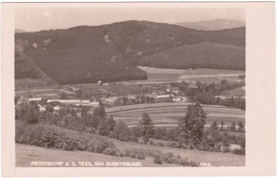 Petersdorf an der Tess (Petrov nad Desnou), Fotokarte, ca. 1930