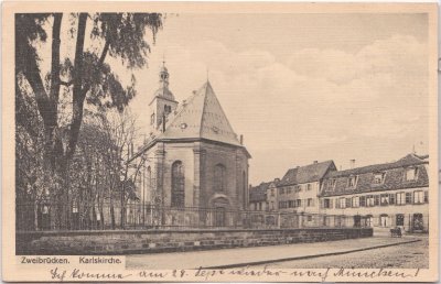 66482 Zweibrücken, Karlskirche, ca. 1910 