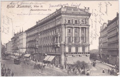 Wien-Innere Stadt, Mariahilferstraße 71a, Hotel Kummer, ca. 1910 