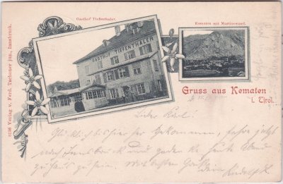 Kematen in Tirol, Gasthof Tiefenthaler, ca. 1900 