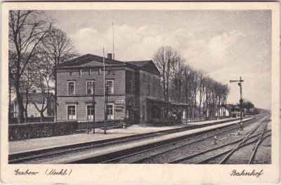 19300 Grabow (Elde), Mecklenburg, Bahnhof, ca. 1935 