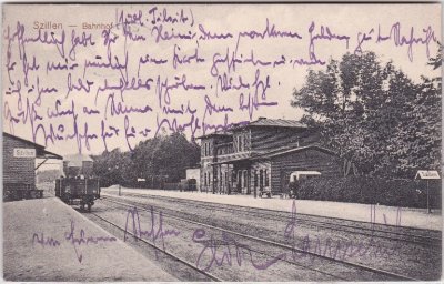 Szillen (Schillen), Ostpreußen, Bahnhof, ca. 1915 