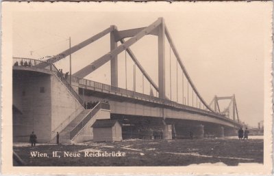 Wien-Leopoldstadt, Neue Reichsbrücke, Stempel Eröffnung 1937 